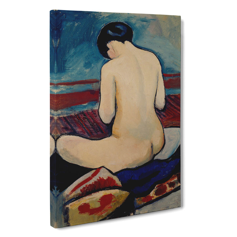 Sitting Nude by August Macke - Wrapped Canvas, 60cm H x 40cm W x 3cm D