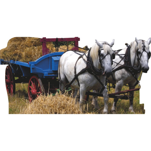SP13431 Farm Hay Ride Wagon Horses