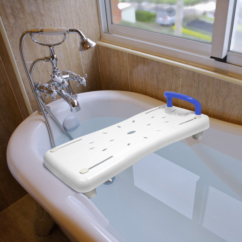 Bath Board Bathtub Seat for Elderly Non Slip Shower Chair with Handle for Bathroom Disabled & Senior Use, Blue Handle