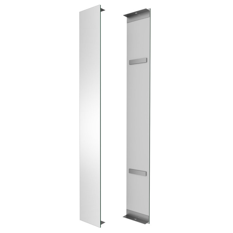 Ensemble de 2 panneaux latéraux avec miroir pour armoires à pharmacie murales compatibles (armoire non incluse).