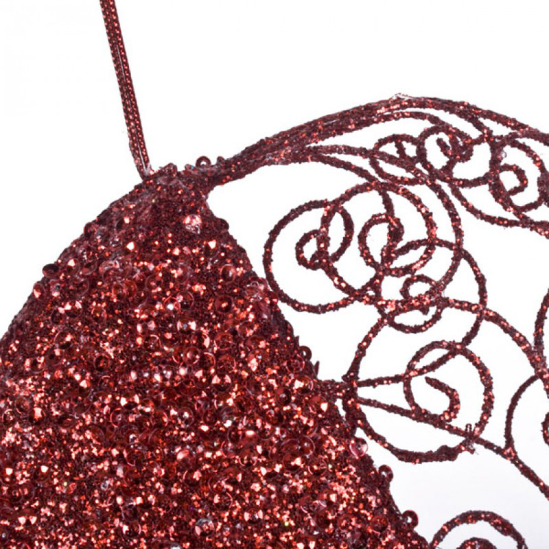 15cm Metal Holiday Shaped Ornament, Red