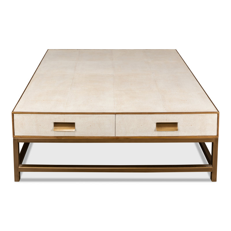 Shagreen Coffee Table, White