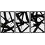 Black and White Paint Strokes Abstract - 3 Piece Floater Frame Print Set on Canvas-98696216-98696220