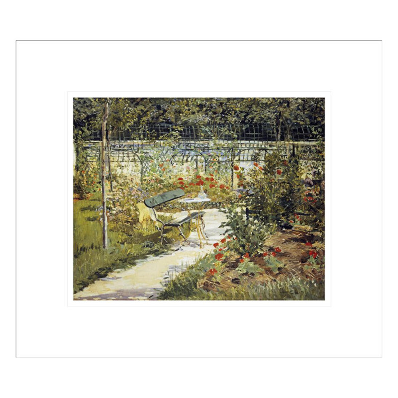 «The Bench The Garden at Versailles» par Edward Manet, impression giclée sur cadre, H 13,75 po x l 15,68 po
