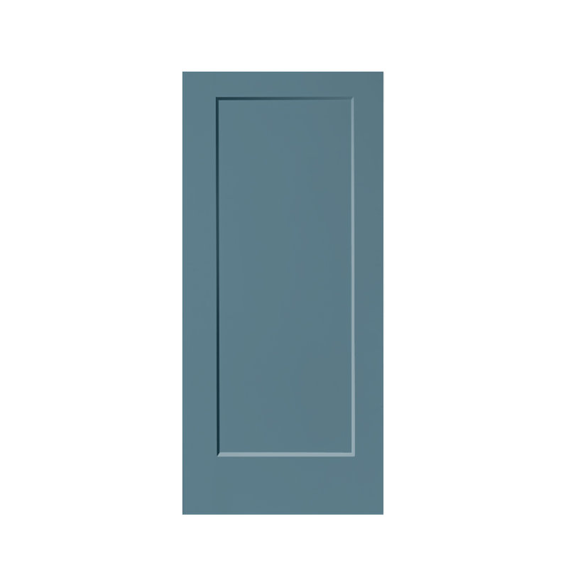 Panelled Manufactured Wood Sliding Closet Doors, 30" x 80", Blue