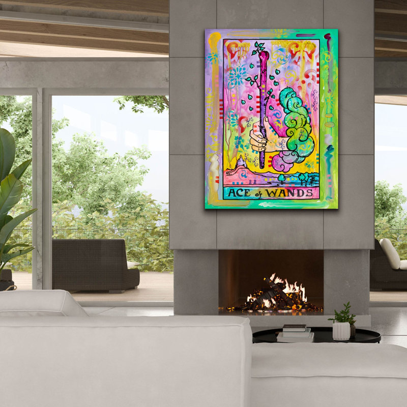 «Tarot - Ace Of Wands» par Dean Russo, art mural sur toile, H 54 po x l 40 po x P 1,5 po