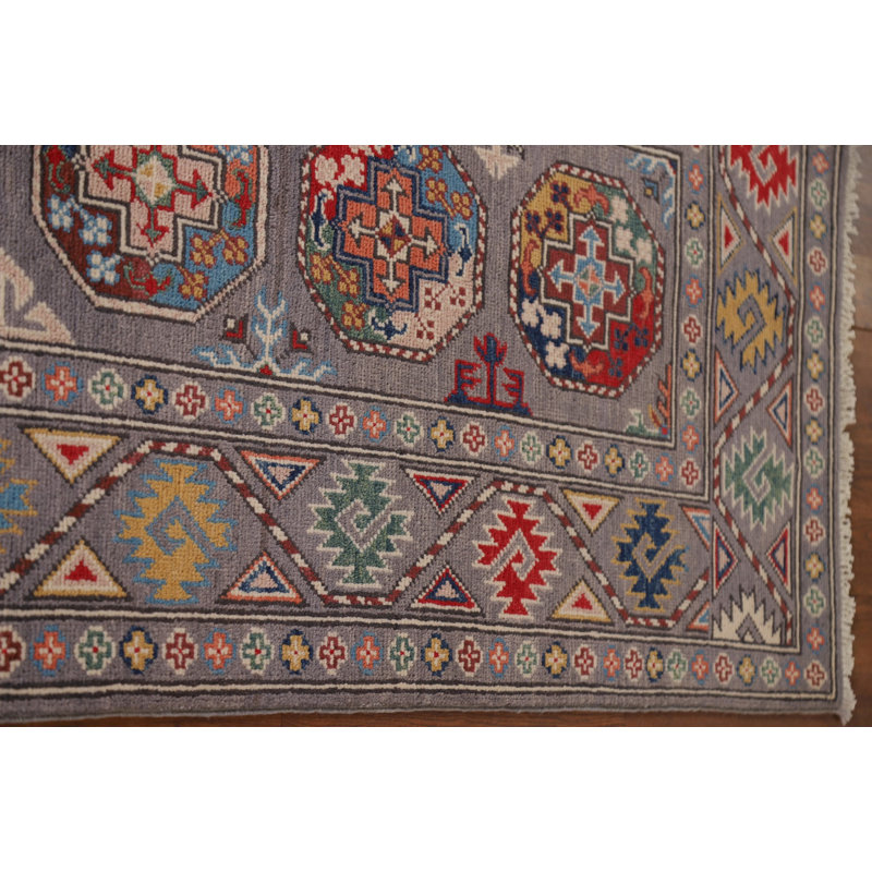 Geometric Kazak Runner Rug 3x8