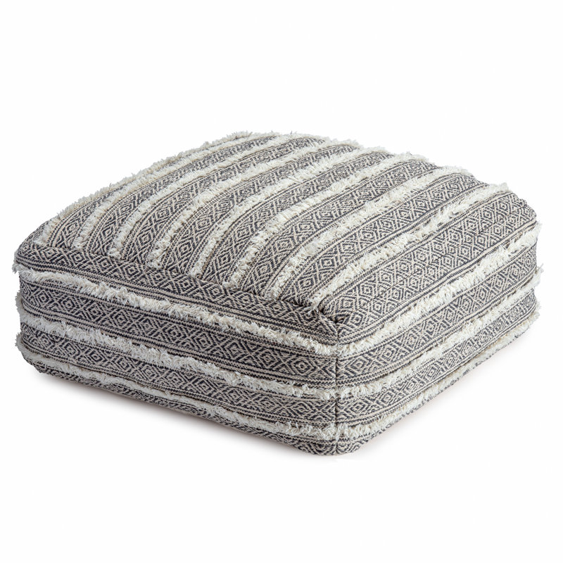Repose-pieds gris et ivoire 34 po x 34 po x 16 po Alpine