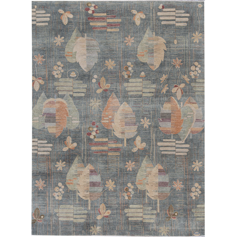 Hand-Knotted High-Quality Green Area Rug