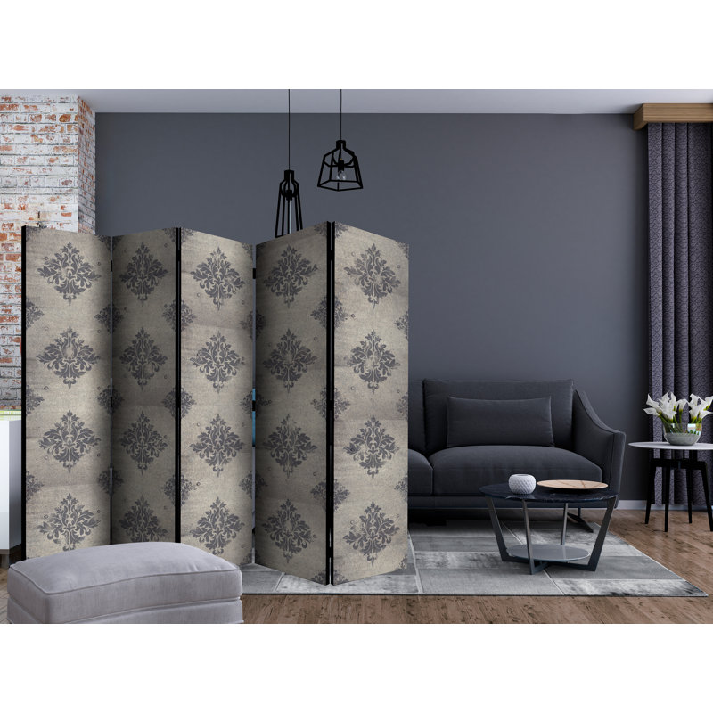 Gyun 225cm W x 172cm H 5 - Panel Solid Wood Folding Room Divider