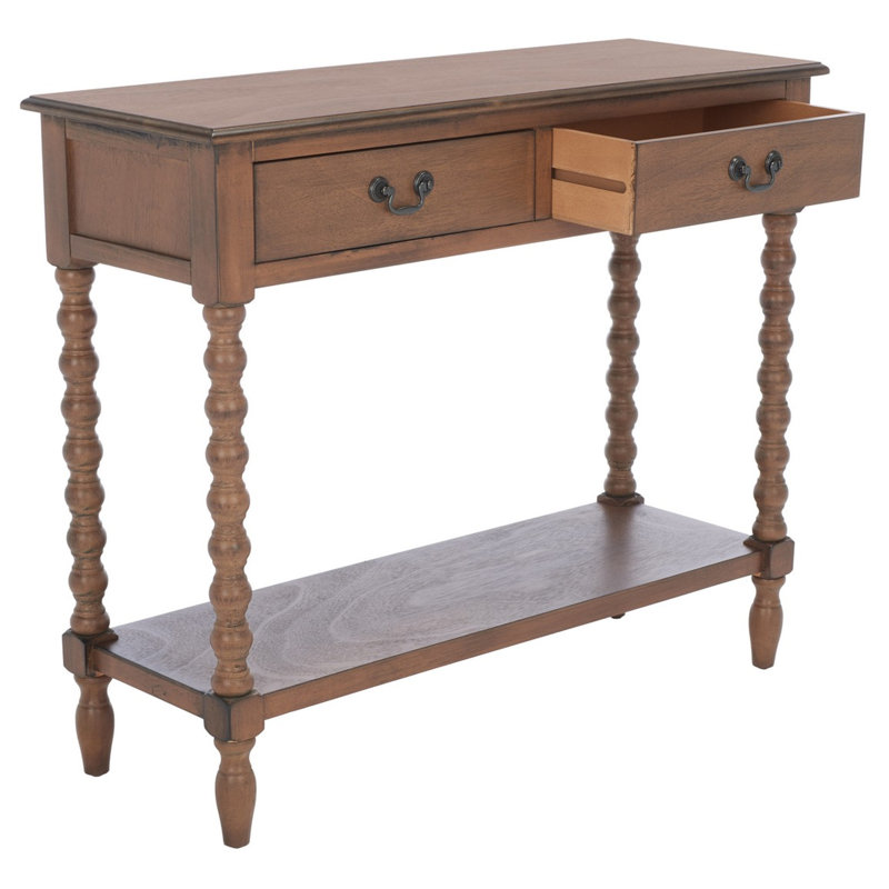 Élégante console de couloir avec poignées fixes 35,5 po Toulonne, Brun