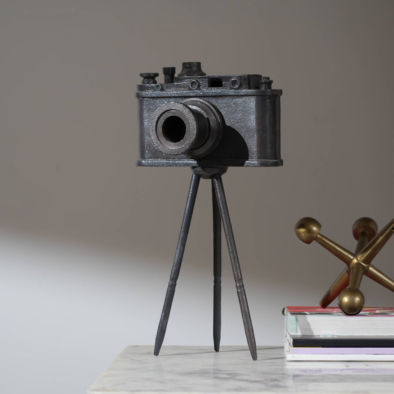 Decorative Aluminium Camera-Table Décor-Tabletop Object-8X4.5X14.5"
