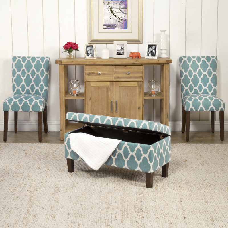 Conde 20.5'' H Upholstered Dining Chair, Teal Blue