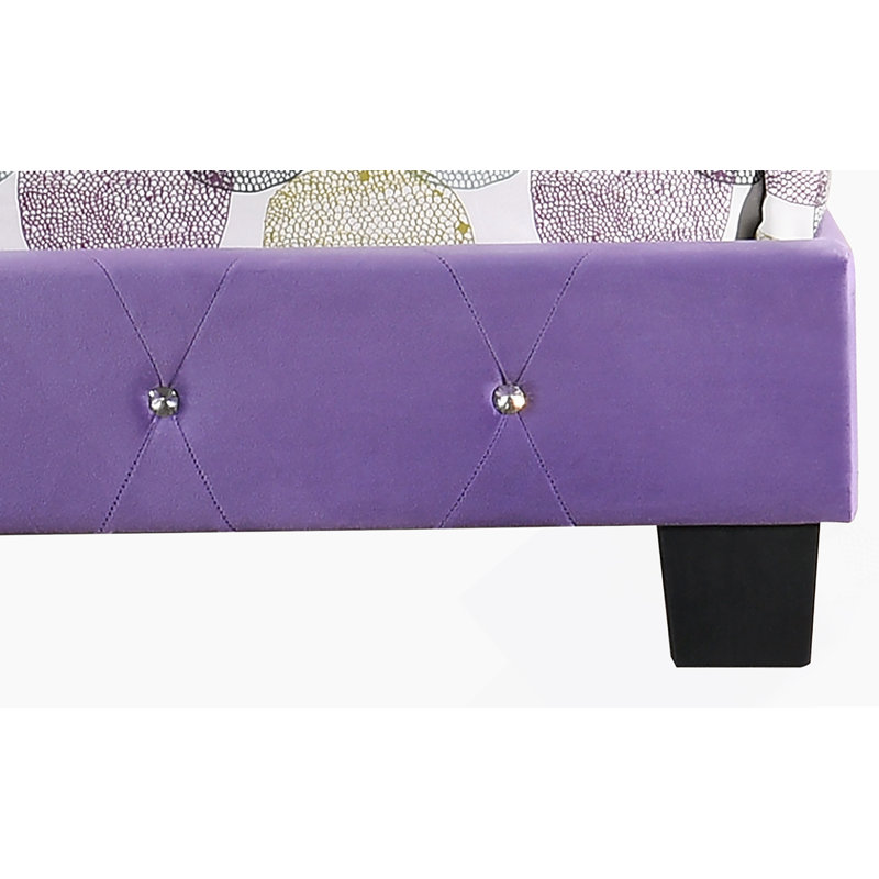 Structure de lit moderne avec tête de lit pour la chambre à coucher, Simple, Mauve