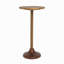 Table d'appoint mince en laiton 11,8 x 11,8 x 24 po avec plateau texturé doré et base en bois
