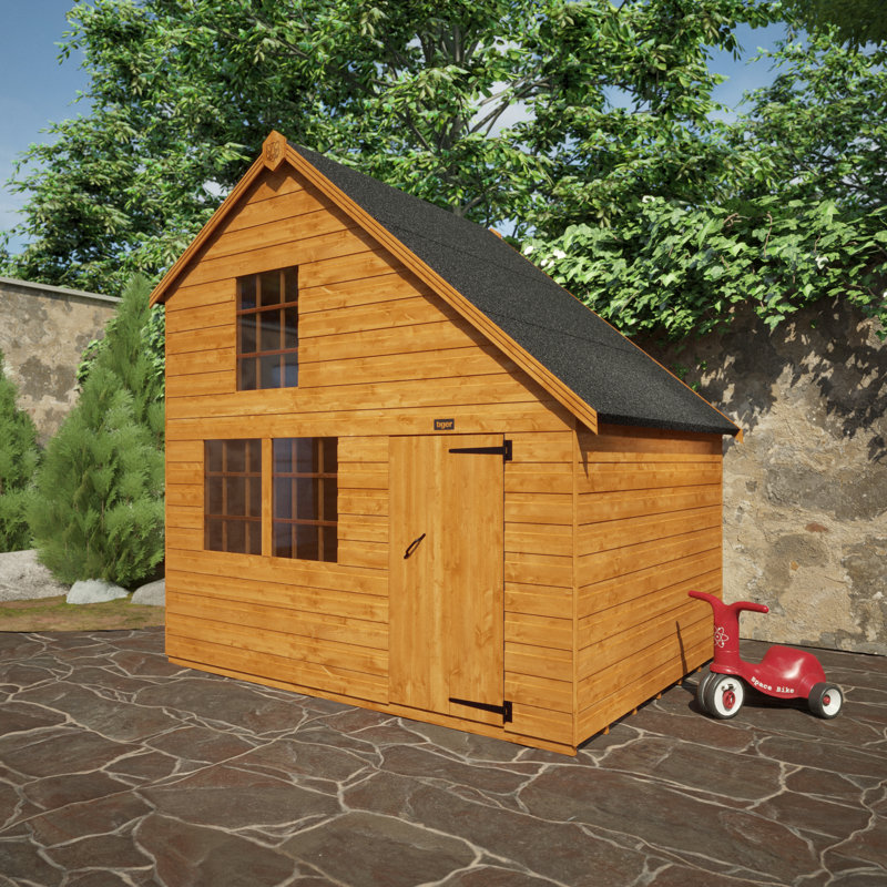 Tigercub Tiger Sheds 253.4cm W x 187.4cm D Outdoor Solid Wood Playhouse