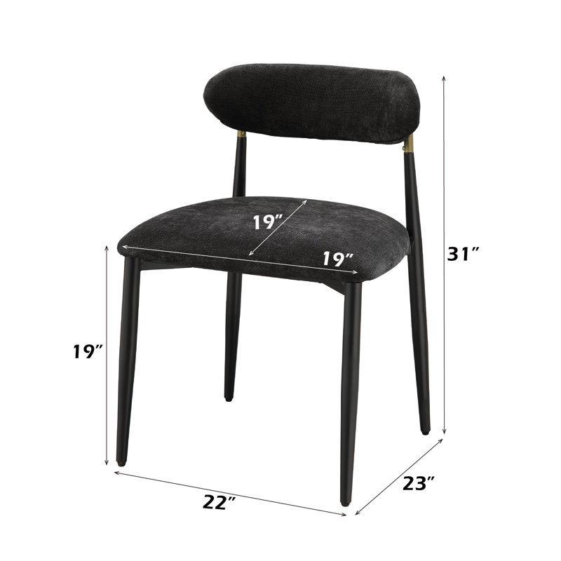 Jaramillo Armless Side Chair (Set Of 2), Black