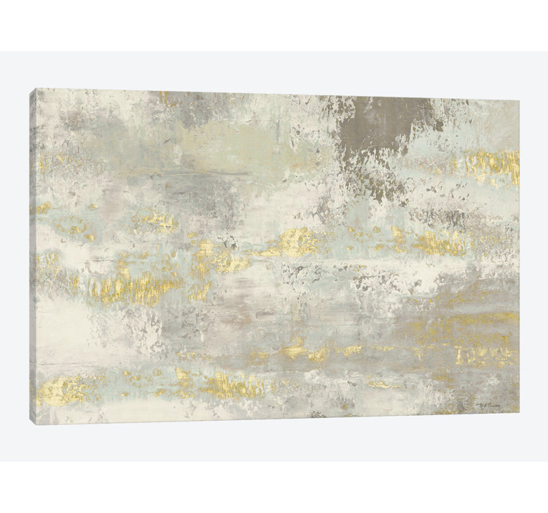 « fleuri day golden gris », impression sur toile, H 40 po x l 60 po x P 1,5 po, Toile tendue