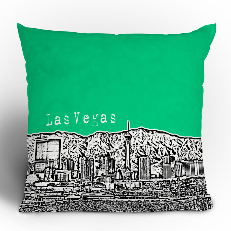 Coussin Bird Ave Las Vegas, 20 po x 20 po, Vert