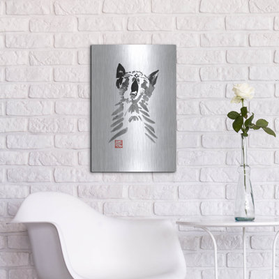 «Yawning Cat» par Pechane, art mural en métal, 12 po x 16 po