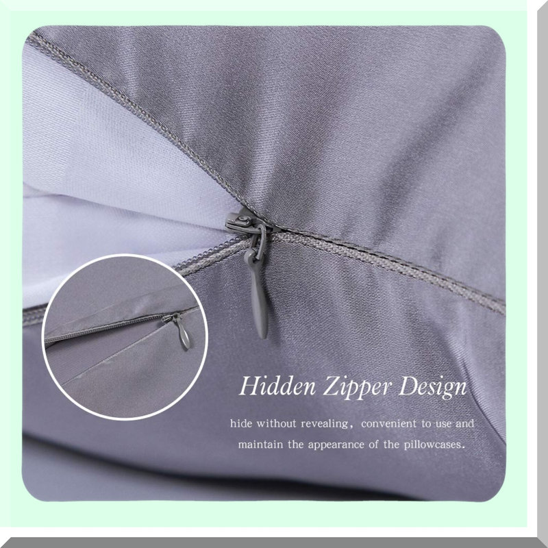 SilkDreams Hair-Saving Pillowcase Set - 100% Mulberry Silk, Super Soft & Breathable, Nature Silk Toddler Size, Gray - Pack of 2