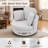 Oversized Swivel Barrel Chairs Round Accent Chair With Storage Ottoman And Removable Headrest-357438234