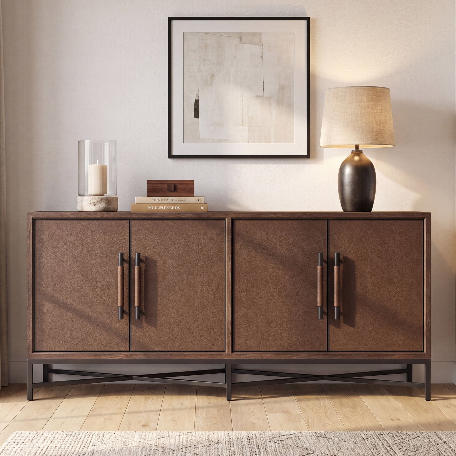 Meera 76" Oak Sideboard, Brown