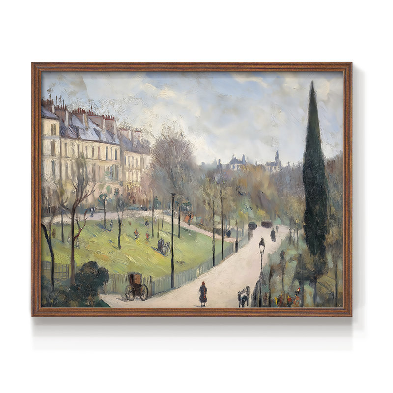 Landscape Series-XXXIII -Framed Print - Restickable, H 8 po x l 10 po, Noyer