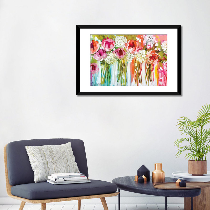 «Tangerine Tango», reproduction d'art sur toile, H 16 po x l 24 po x P 1 po, Papier d'art encadré noir, Blanc
