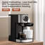 Machine à espresso à deux chaudières Electactic 20Bar, cafetière automatique 3-en-1 pour espresso / cappuccino / café au lait, mousseur à lait intégré, compatible avec les mottes et les dosettes, chauffage en 15 secondes, conception compacte en ac
