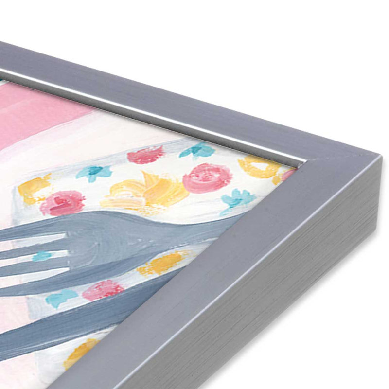 «Brunch II» par Yvette St. Amant, reproduction d'art, L 30 x H 40, Argent, Framed Print