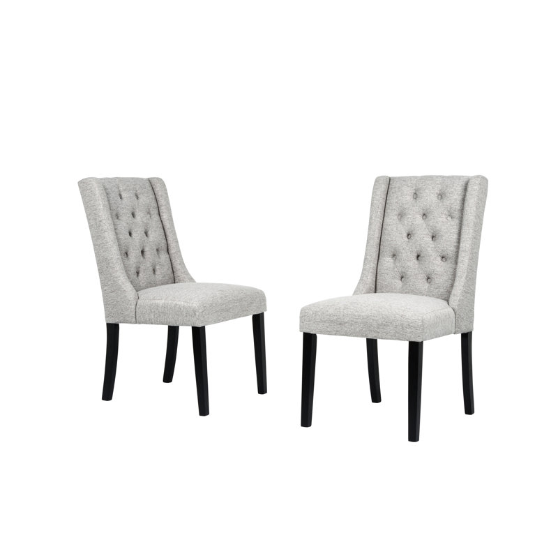 Katylin 20'' H Tufted Upholstered Parsons Chair, Light Gray