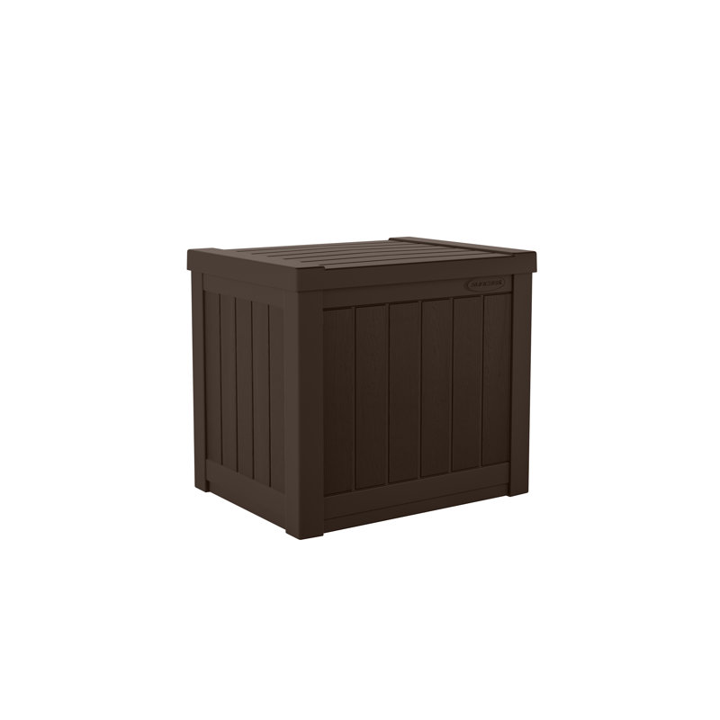 Suncast 22 Gallons Water Resistant Resin Deck Box, 1, 19.5" H x 22" W x 17" D, Java