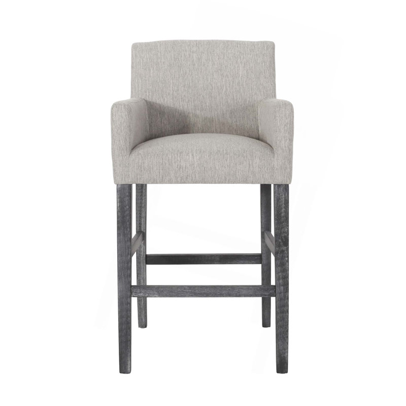 Tabourets de comptoir rembourrés de 30,5 po, Gris, Beige, 1