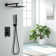 10" Square Shower Head Pressure Balanced Shower Faucet System With Handheld Spray