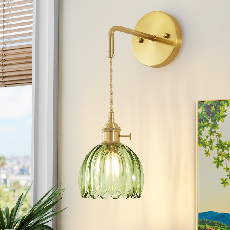  Applique murale en verre Heroux Vintage, Vert