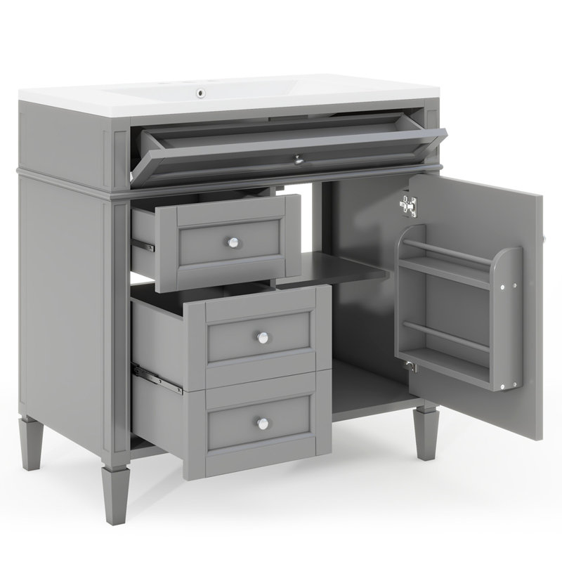 Ensemble de meuble-lavabo avec lavabo 36 po, Gris