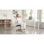 Chaise de bureau en croix, chaise de bureau large sans accoudoirs, sans roulettes, blanc-751589188