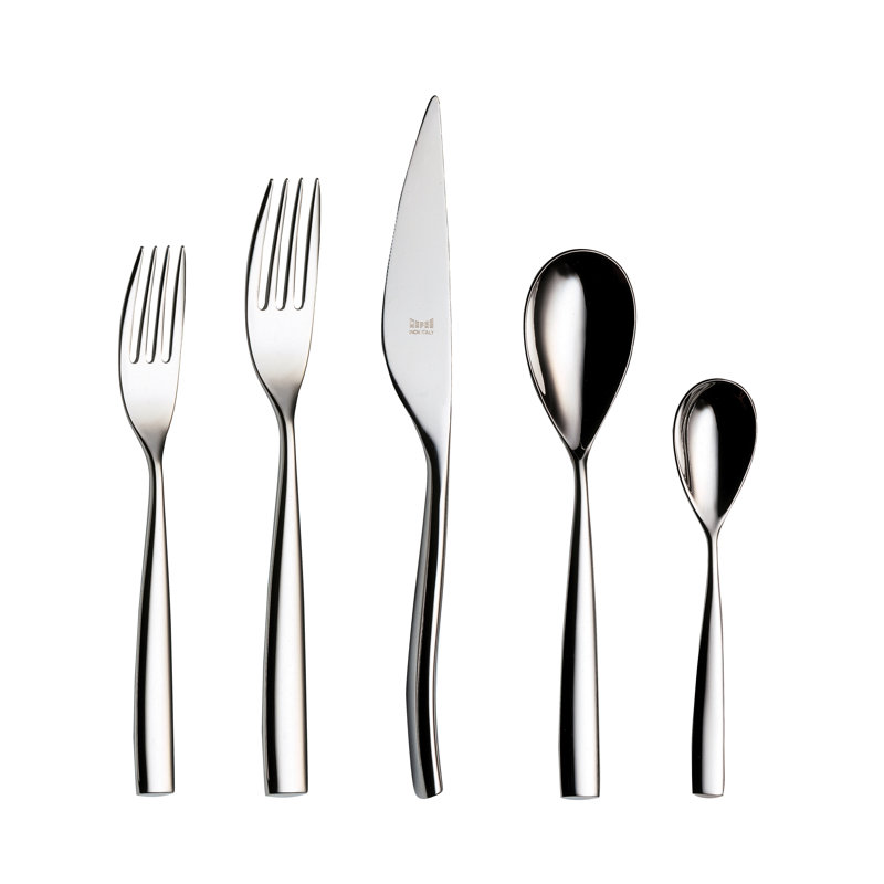 Arte 5 - Piece Stainless Steel Flatware Set - Service for 1, Silver