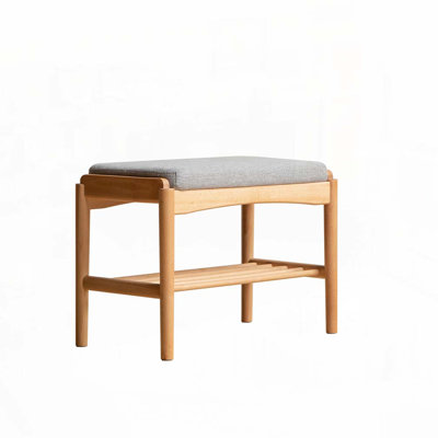 Banc à chaussures en bois massif naturel