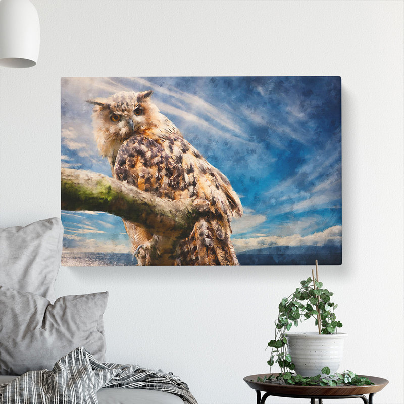 Great Horned Owl Vol.1 - Wrapped Canvas Print, 40cm H x 60cm W x 3cm D