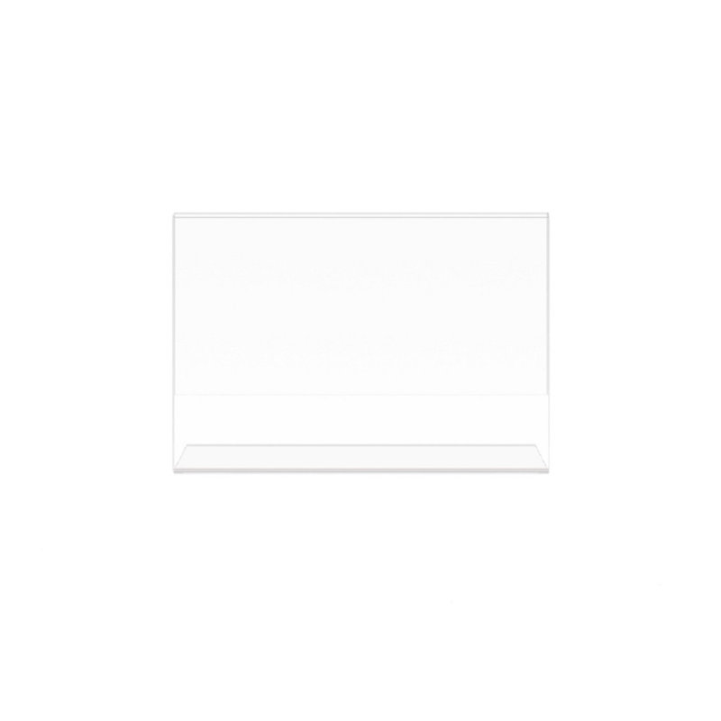 Porte-affiche 6 x 4 po en acrylique transparent avec fond incliné, cadre horizontal