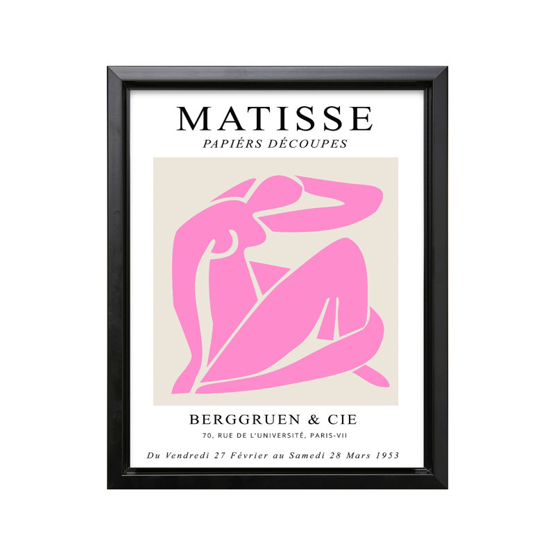 Henri Matisse - Pink Nude, H 08 po x l 10 po, Affiche, Cadre noir