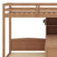 Lit superposé en bois 3 en 1 avec bureau intégré, tablettes de rangement et lampe de lecture-1166785843