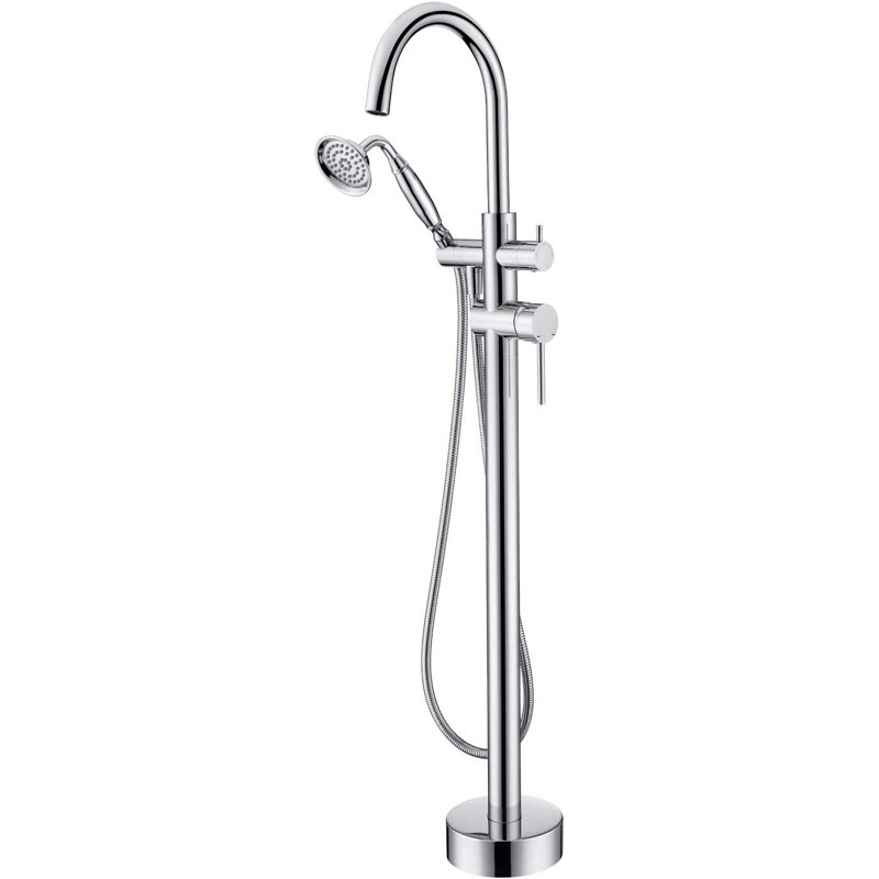 Kalmar 2 Handle Bathroom Freestanding Tub with Diverter and Handshower Included