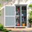 Remise de rangement 54 "deux tons - Design gris avec toit incliné et 5 compartiments personnalisables