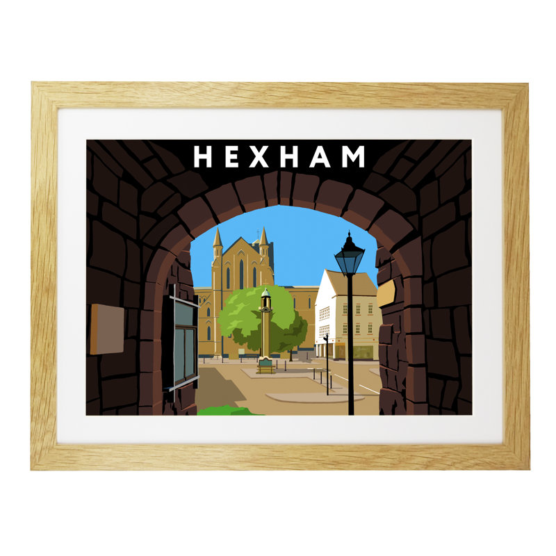 Hexham by Richard O'Neil - Print, 33.5 cm H x 43.5 cm W x 2.2 cm D, Oak Wood Frame