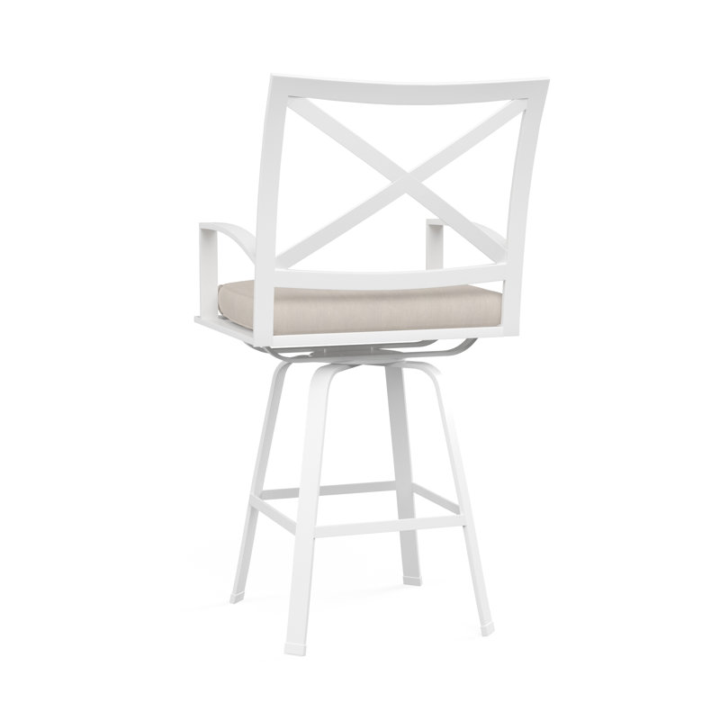 Tabouret de bar Bristol avec coussin Bristol, Tabouret de bar (siège d’une hauteur de 30 po), Toile lin Sunbrella®