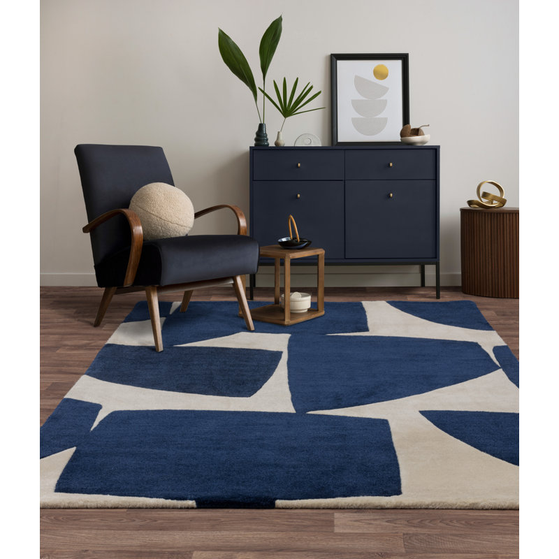 Mishele Hand Tufted Recycled P.E.T Blue Rug, Rectangle 120 x 170cm