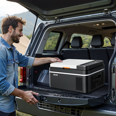 Car Refrigerator, DC 12/24V AC100-240V Compressor Electric Cooler, -4°F to 68°F Car Fridge with APP Control, 21 QT Cars Freezer for RVs, Campsites, Boats, Camping, Fishing, 60W Portable Freezer